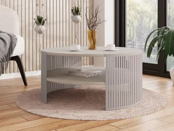 Friend sohvapöytä 75 cm, pyöreä - Beige|ruskea - Huonekalut - Pöytä & ruokailuryhmä - Sohvapöytä - Sohvapöytä säilytystilalla