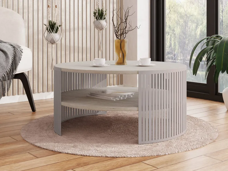 Friend sohvapöytä 75 cm, pyöreä - Beige|ruskea - Huonekalut - Pöytä & ruokailuryhmä - Sohvapöytä - Sohvapöytä säilytystilalla