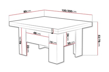Frodo 100 cm jatkettava suorakulmainen sohvapöytä tammea - Beige|Harmaa - Huonekalut - Pöytä & ruokailuryhmä - Sohvapöytä