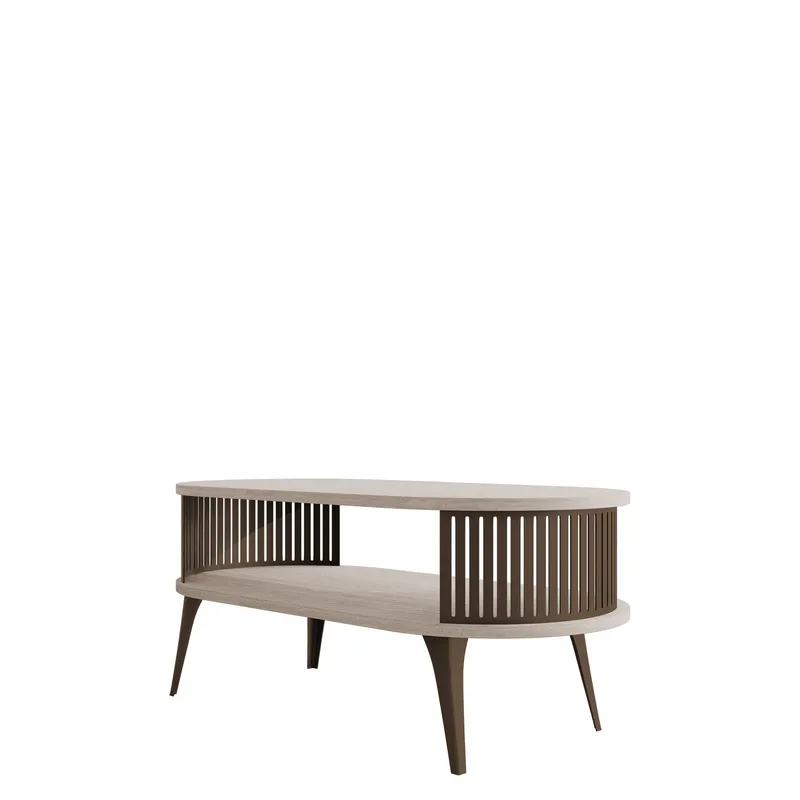 Galia sohvapöytä 100 cm, soikea, Beige|ruskea