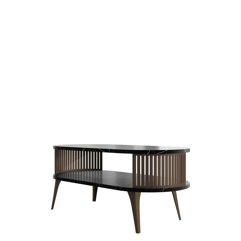 Galia sohvapöytä 100 cm, soikea, Ruskea|musta