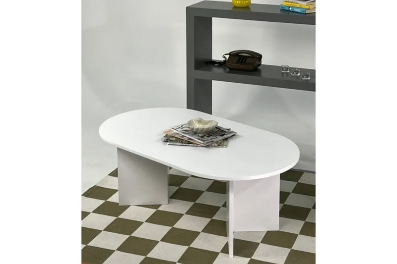 Sohvapöytä Glenure Valkoinen - Valkoinen - Huonekalut - Pöytä & ruokailuryhmä - Sohvapöytä