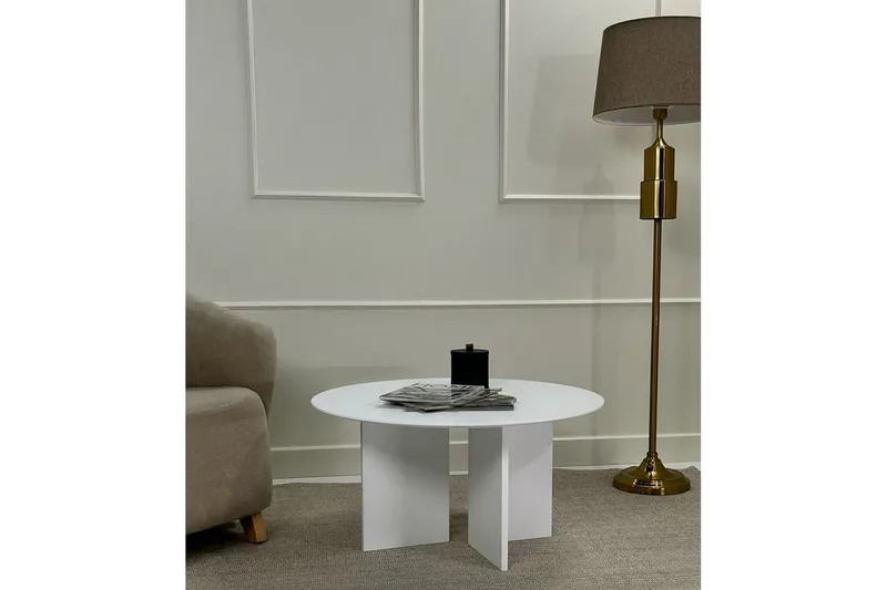 Sohvapöytä Glenure Valkoinen - Valkoinen - Huonekalut - Pöytä & ruokailuryhmä - Sohvapöytä