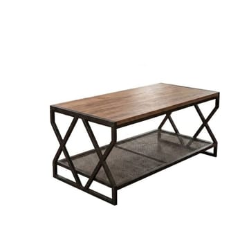 Sohvapöytä Hanah Home Drak (94 x 50 x 50 cm) atlantinmänty/musta - Huonekalut - Pöytä & ruokailuryhmä - Sohvapöytä - Sohvapöytä säilytystilalla