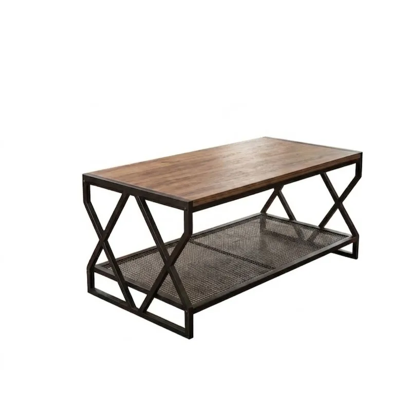Sohvapöytä Hanah Home Drak (94 x 50 x 50 cm) atlantinmänty/musta, undefined