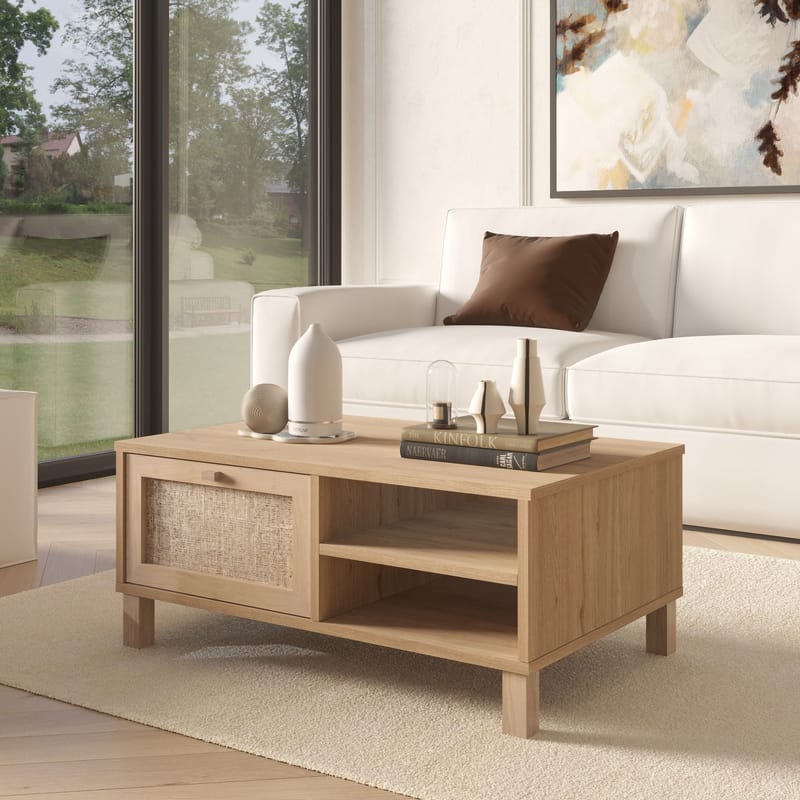 Sohvapöytä Hanah Home Dune (90 x 38,6 x 60 cm) Tammi - Tammi - Huonekalut - Pöytä & ruokailuryhmä - Sohvapöytä