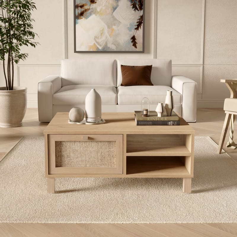 Sohvapöytä Hanah Home Dune (90 x 38,6 x 60 cm) Tammi - Tammi - Huonekalut - Pöytä & ruokailuryhmä - Sohvapöytä
