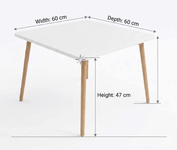 Sohvapöytä Hanah Home Peka Compact (60 x 47 x 60 cm) Valkoinen - Valkoinen - Huonekalut - Pöytä & ruokailuryhmä - Sohvapöytä