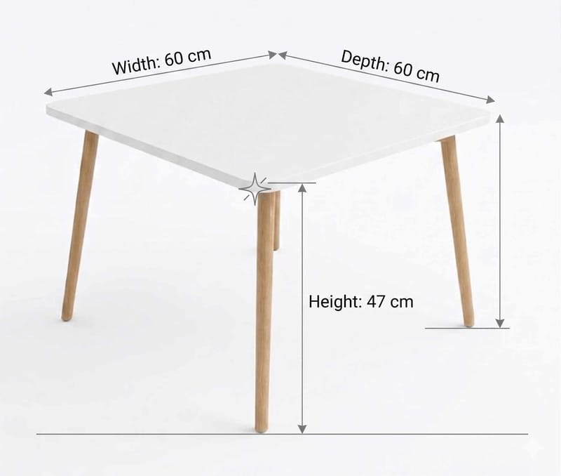 Sohvapöytä Hanah Home Peka Compact (60 x 47 x 60 cm) Valkoinen - Valkoinen - Huonekalut - Pöytä & ruokailuryhmä - Sohvapöytä