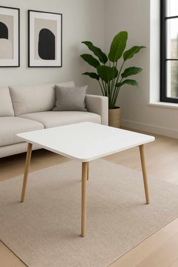 Sohvapöytä Hanah Home Peka Compact (60 x 47 x 60 cm) Valkoinen - Valkoinen - Huonekalut - Pöytä & ruokailuryhmä - Sohvapöytä