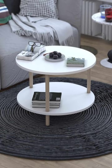 Sohvapöytä Hanah Home Peka Square (Ø60 x K43 cm) Valkoinen - Valkoinen - Huonekalut - Pöytä & ruokailuryhmä - Sohvapöytä