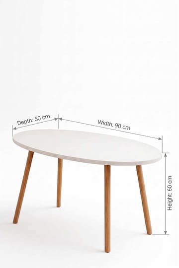 Sohvapöytä Hanah Home Peka Low (90 x 60 x 50 cm) Valkoinen - Valkoinen - Huonekalut - Pöytä & ruokailuryhmä - Sohvapöytä