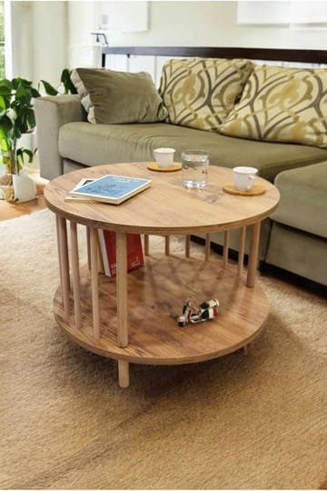 Sohvapöytä Hanah Home Peka-0108 (Ø60 x K43 cm) Mänty - Mänty - Huonekalut - Pöytä & ruokailuryhmä - Sohvapöytä