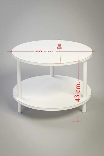 Sohvapöytä Hanah Home Peka Square (Ø60 x K43 cm) Valkoinen - Valkoinen - Huonekalut - Pöytä & ruokailuryhmä - Sohvapöytä
