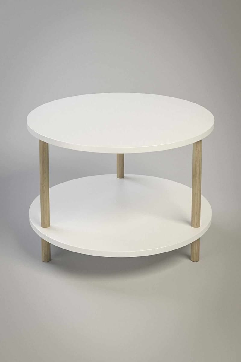 Sohvapöytä Hanah Home Peka Square (Ø60 x K43 cm) Valkoinen - Valkoinen - Huonekalut - Pöytä & ruokailuryhmä - Sohvapöytä