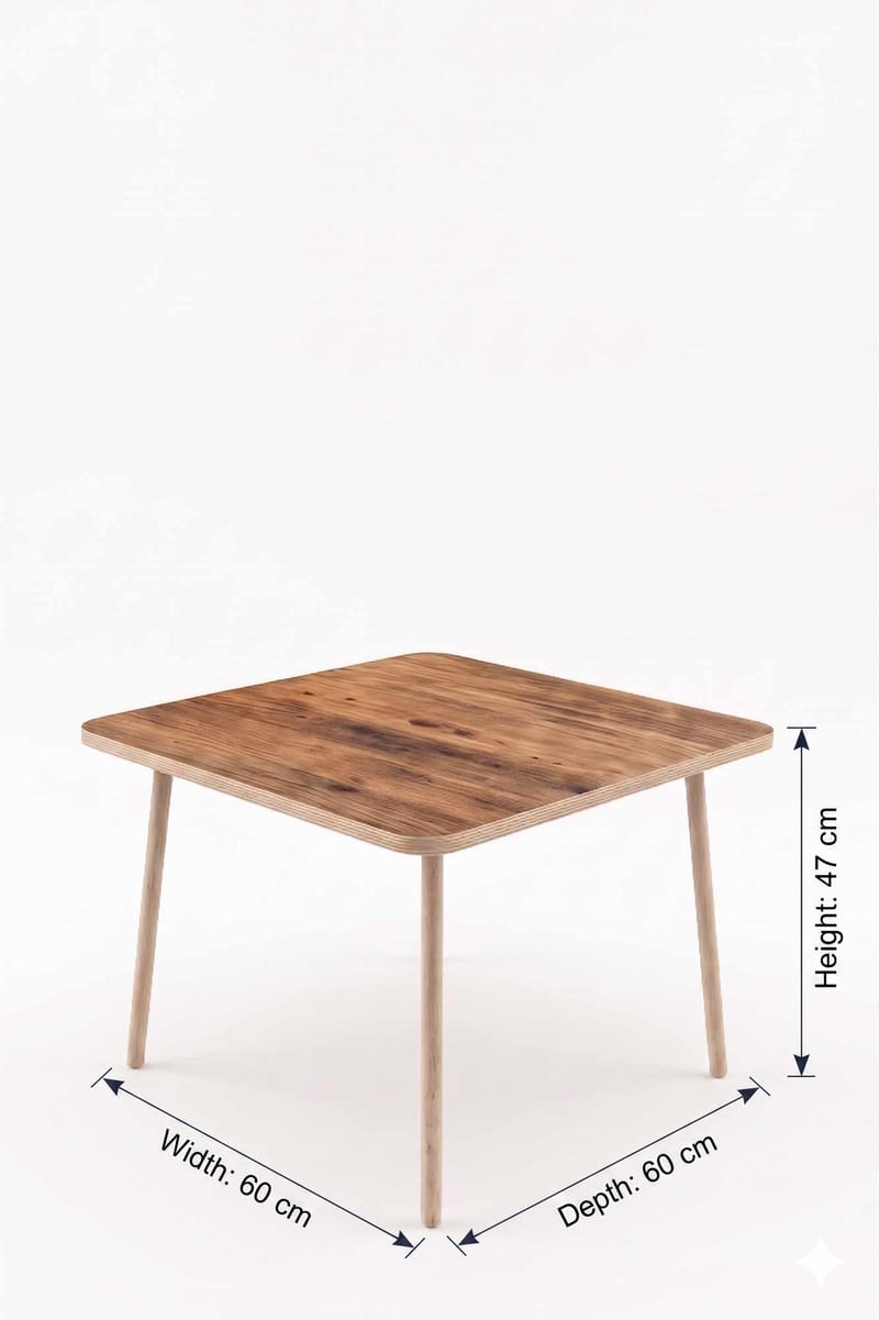 Sohvapöytä Hanah Home Peka Compact (60 x 47 x 60 cm) Mänty - Mänty - Huonekalut - Pöytä & ruokailuryhmä - Sohvapöytä