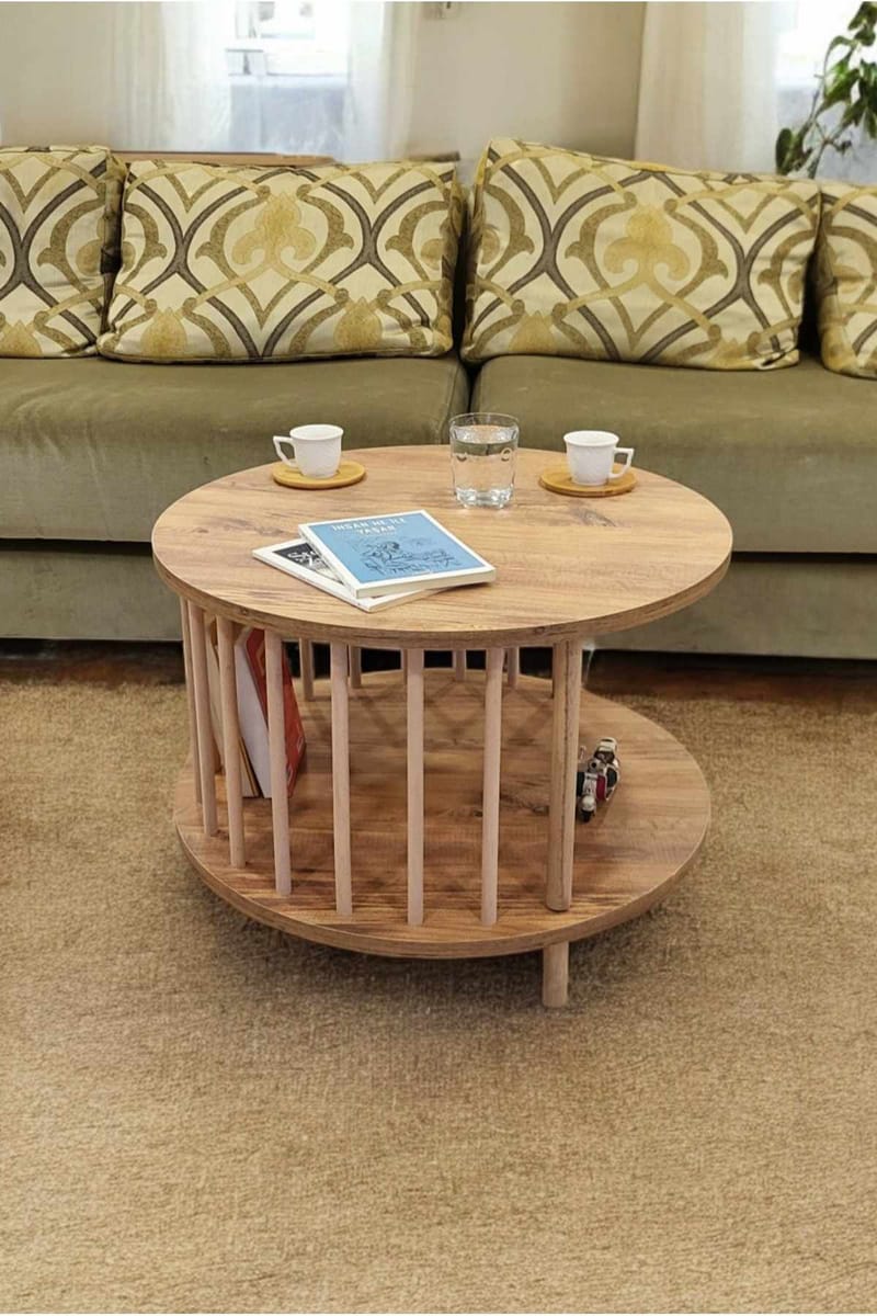 Sohvapöytä Hanah Home Peka-0108 (Ø60 x K43 cm) Mänty - Mänty - Huonekalut - Pöytä & ruokailuryhmä - Sohvapöytä