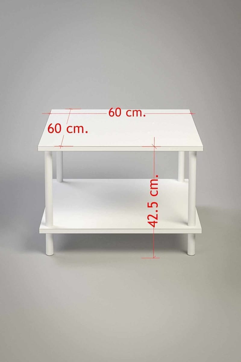 Sohvapöytä Hanah Home Peka Mini (60 x 42,5 x 60 cm) Valkoinen - Valkoinen - Huonekalut - Pöytä & ruokailuryhmä - Sohvapöytä