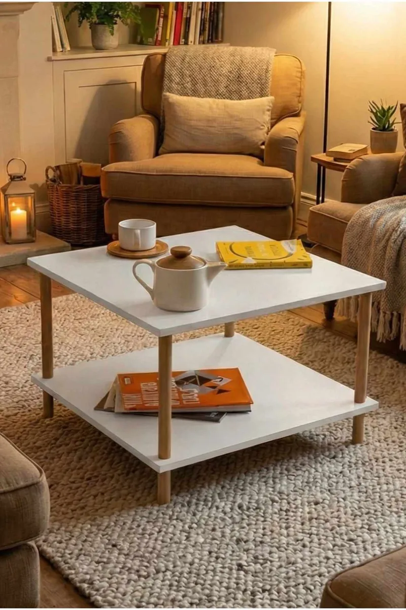Sohvapöytä Hanah Home Peka Mini (60 x 42,5 x 60 cm) Valkoinen, Valkoinen