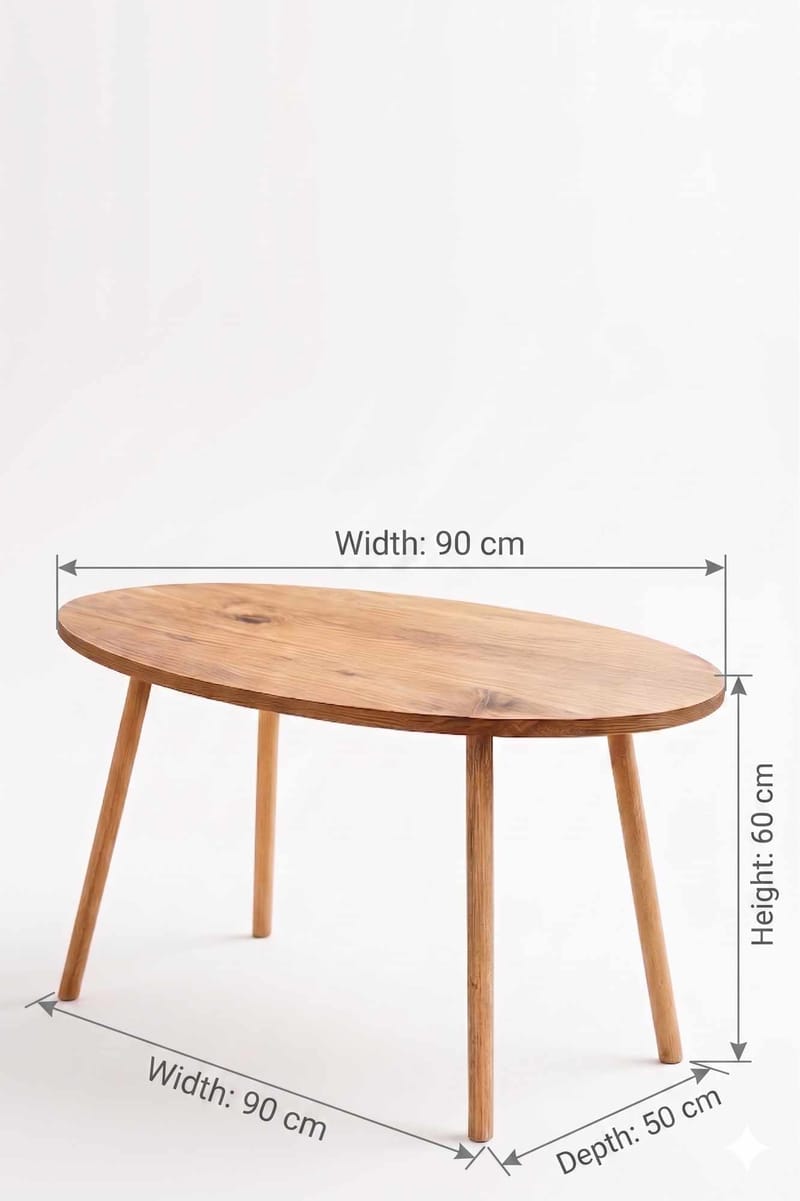 Sohvapöytä Hanah Home Peka Low (90 x 60 x 50 cm) Mänty - Mänty - Huonekalut - Pöytä & ruokailuryhmä - Sohvapöytä