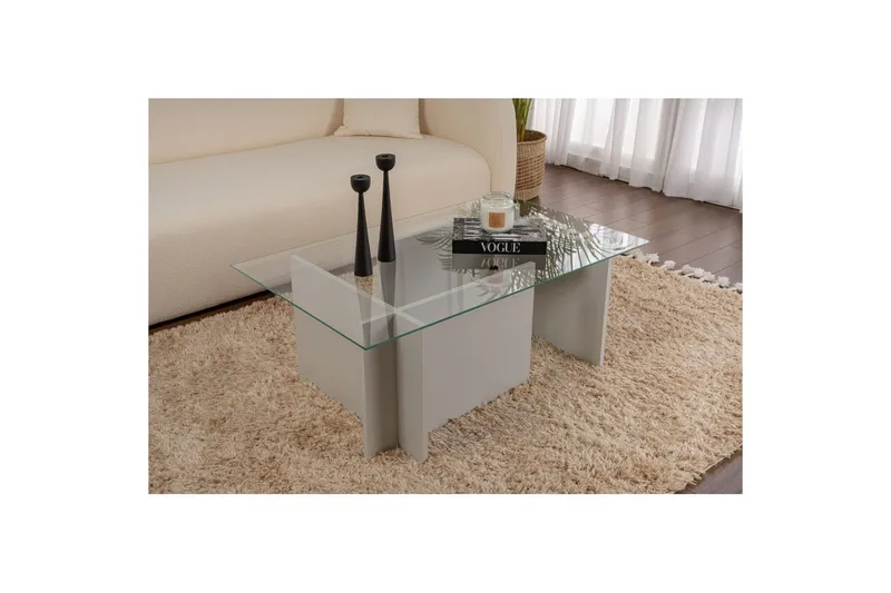 Sohvapöytä Haruto Harmaa - Harmaa - Huonekalut - Pöytä & ruokailuryhmä - Sohvapöytä