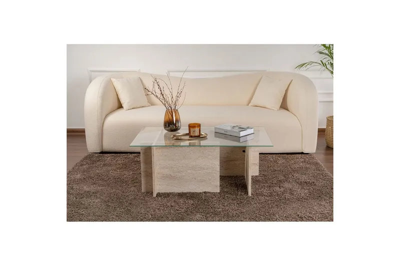 Sohvapöytä Haruto Travertiini - Travertiini - Huonekalut - Pöytä & ruokailuryhmä - Sohvapöytä