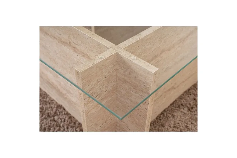 Sohvapöytä Haruto Travertiini - Travertiini - Huonekalut - Pöytä & ruokailuryhmä - Sohvapöytä