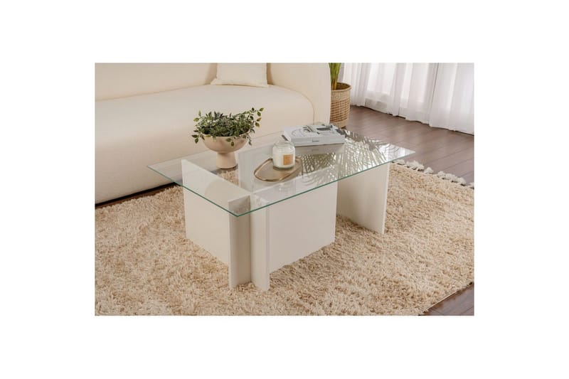 Sohvapöytä Haruto Puisen Valkoinen - Puisen Valkoinen - Huonekalut - Pöytä & ruokailuryhmä - Sohvapöytä