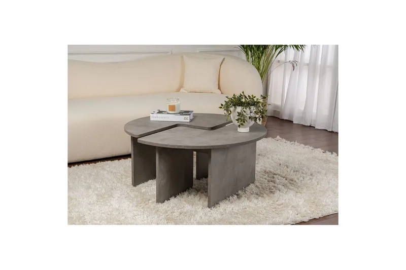 Sohvapöytä Haruya Betoniharmaa - Betoniharmaa - Huonekalut - Pöytä & ruokailuryhmä - Apupöytä & sivupöytä - Sarjapöytä