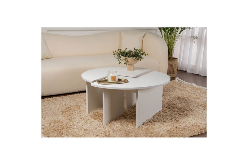 Sohvapöytä Haruya Luonnonvalkoinen - Luonnonvalkoinen - Huonekalut - Pöytä & ruokailuryhmä - Apupöytä & sivupöytä - Sarjapöytä