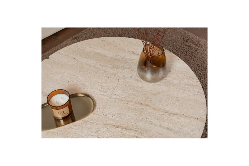 Sohvapöytä Haruya Travertiini - Travertiini - Huonekalut - Pöytä & ruokailuryhmä - Apupöytä & sivupöytä - Sarjapöytä