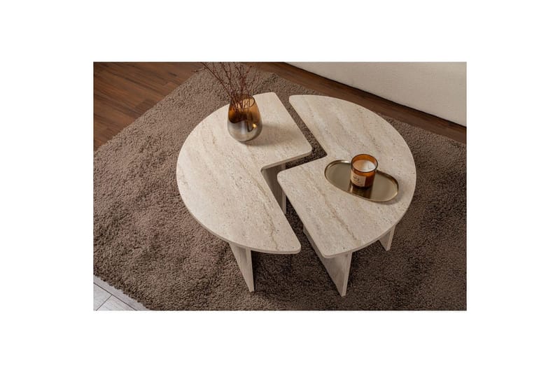 Sohvapöytä Haruya Travertiini - Travertiini - Huonekalut - Pöytä & ruokailuryhmä - Apupöytä & sivupöytä - Sarjapöytä