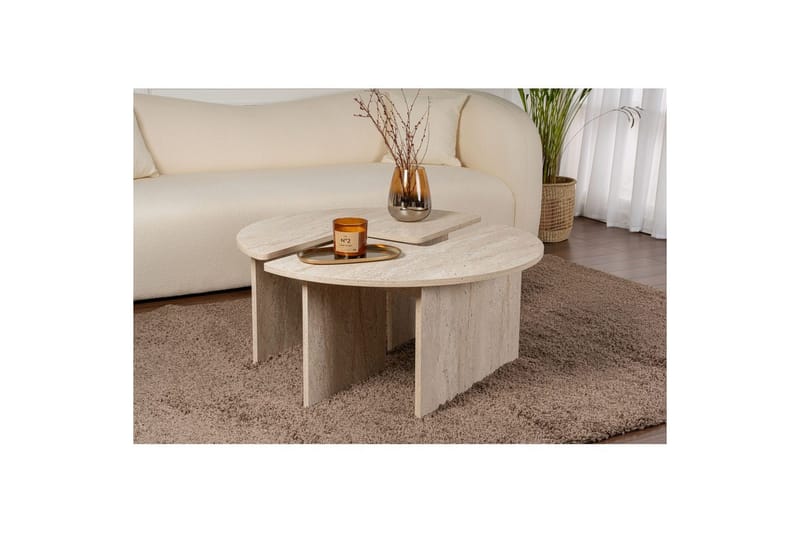 Sohvapöytä Haruya Travertiini - Travertiini - Huonekalut - Pöytä & ruokailuryhmä - Apupöytä & sivupöytä - Sarjapöytä