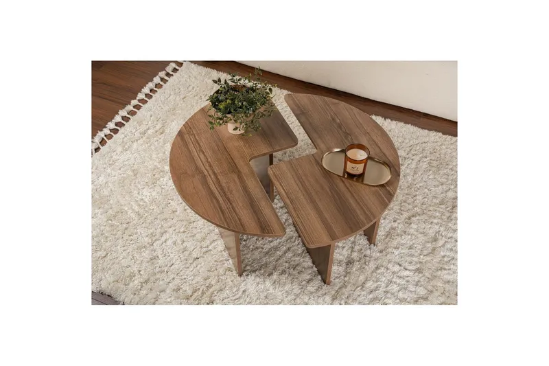 Sohvapöytä Haruya Pähkinäpuu - Pähkinäpuu - Huonekalut - Pöytä & ruokailuryhmä - Apupöytä & sivupöytä - Sarjapöytä