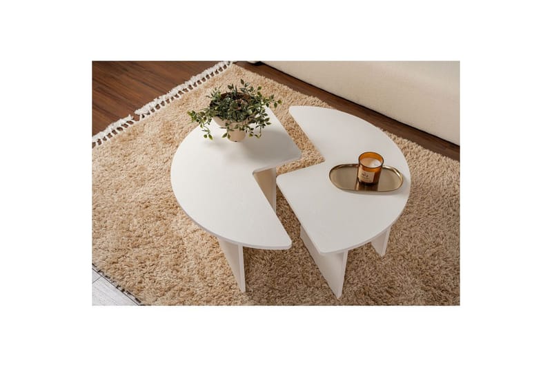 Sohvapöytä Haruya Puu Valkoinen - Puu Valkoinen - Huonekalut - Pöytä & ruokailuryhmä - Apupöytä & sivupöytä - Sarjapöytä