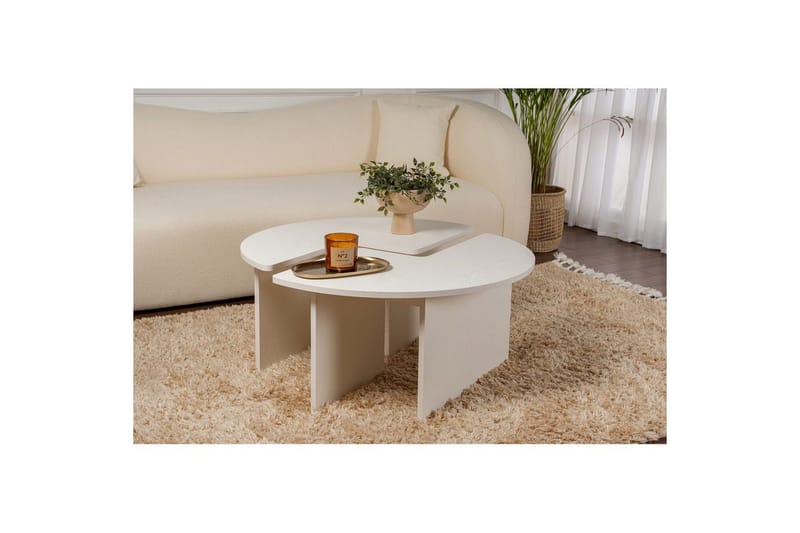 Sohvapöytä Haruya Puu Valkoinen - Puu Valkoinen - Huonekalut - Pöytä & ruokailuryhmä - Apupöytä & sivupöytä - Sarjapöytä