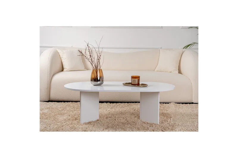 Sohvapöytä Hasina Valkoinen - Valkoinen - Huonekalut - Pöytä & ruokailuryhmä - Sohvapöytä