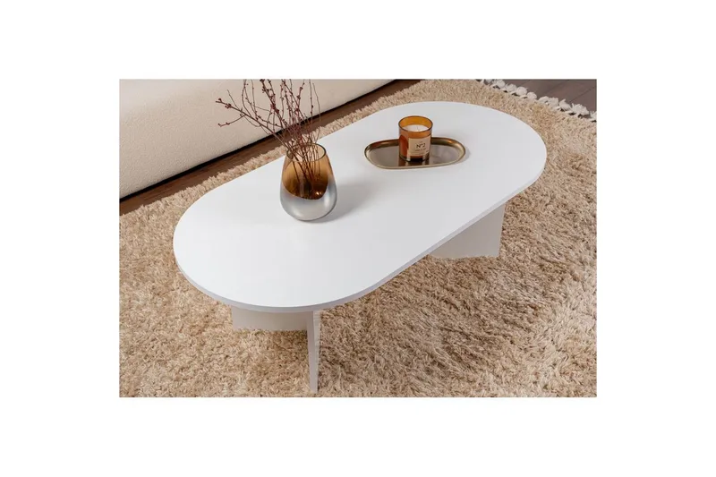 Sohvapöytä Hasina Valkoinen - Valkoinen - Huonekalut - Pöytä & ruokailuryhmä - Sohvapöytä