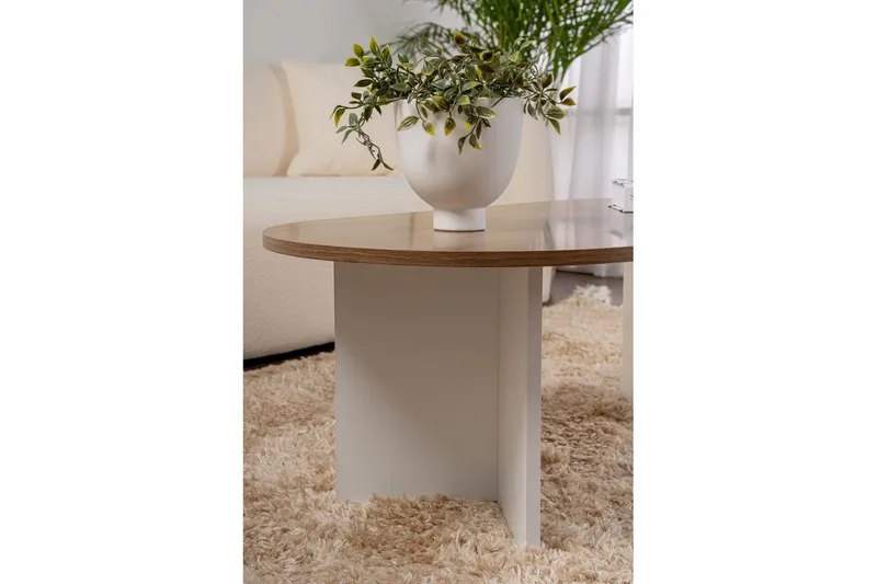Sohvapöytä Hasina Pähkinävalkoinen - Pähkinävalkoinen - Huonekalut - Pöytä & ruokailuryhmä - Sohvapöytä
