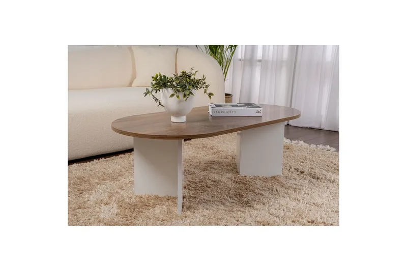 Sohvapöytä Hasina Pähkinävalkoinen - Pähkinävalkoinen - Huonekalut - Pöytä & ruokailuryhmä - Sohvapöytä