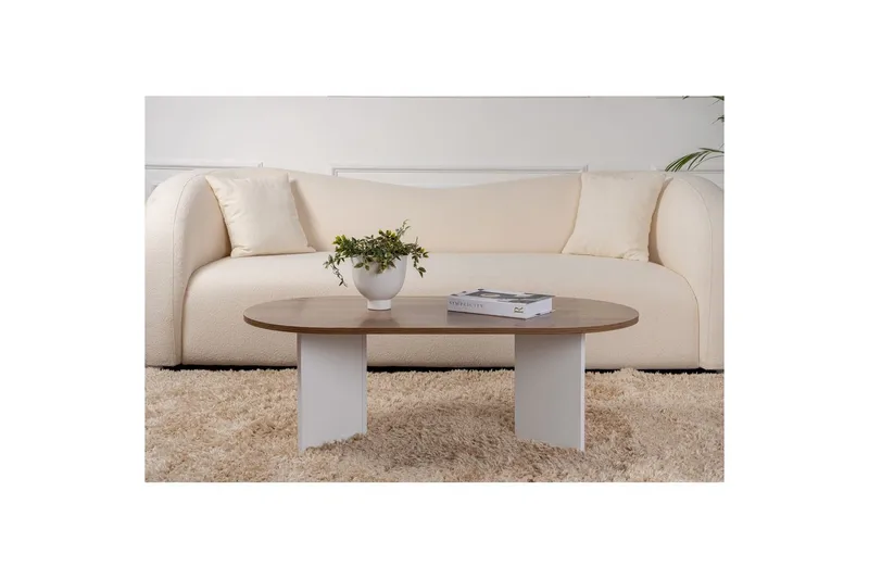 Sohvapöytä Hasina Pähkinävalkoinen - Pähkinävalkoinen - Huonekalut - Pöytä & ruokailuryhmä - Sohvapöytä
