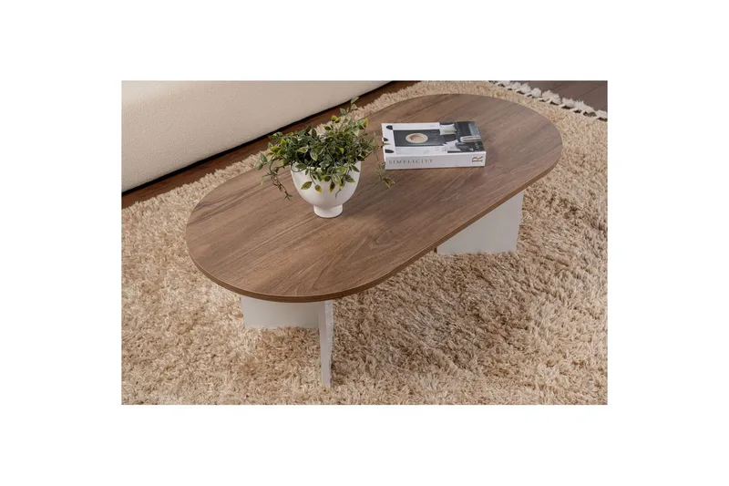 Sohvapöytä Hasina Pähkinävalkoinen - Pähkinävalkoinen - Huonekalut - Pöytä & ruokailuryhmä - Sohvapöytä