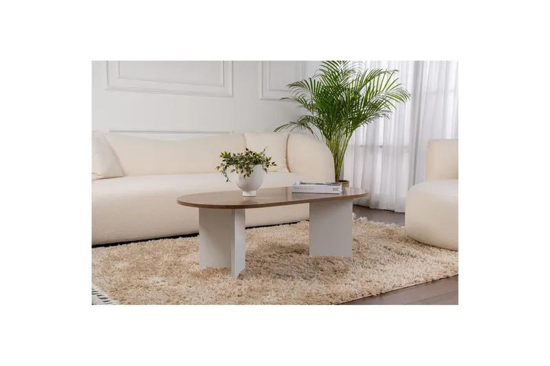 Sohvapöytä Hasina Pähkinävalkoinen - Pähkinävalkoinen - Huonekalut - Pöytä & ruokailuryhmä - Sohvapöytä