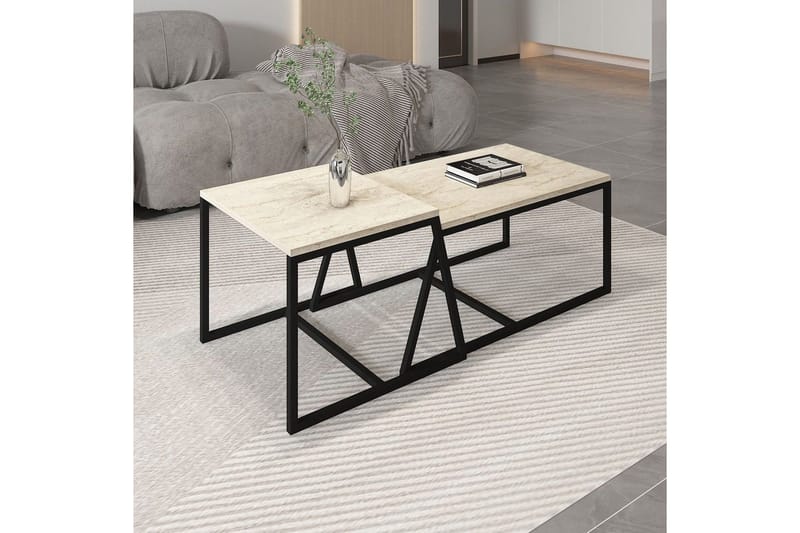 Sohvapöytä Hebamal Travertiini - Luonnollinen - Huonekalut - Pöytä & ruokailuryhmä - Apupöytä & sivupöytä - Sarjapöytä