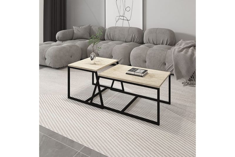 Sohvapöytä Hebamal Travertiini - Luonnollinen - Huonekalut - Pöytä & ruokailuryhmä - Apupöytä & sivupöytä - Sarjapöytä