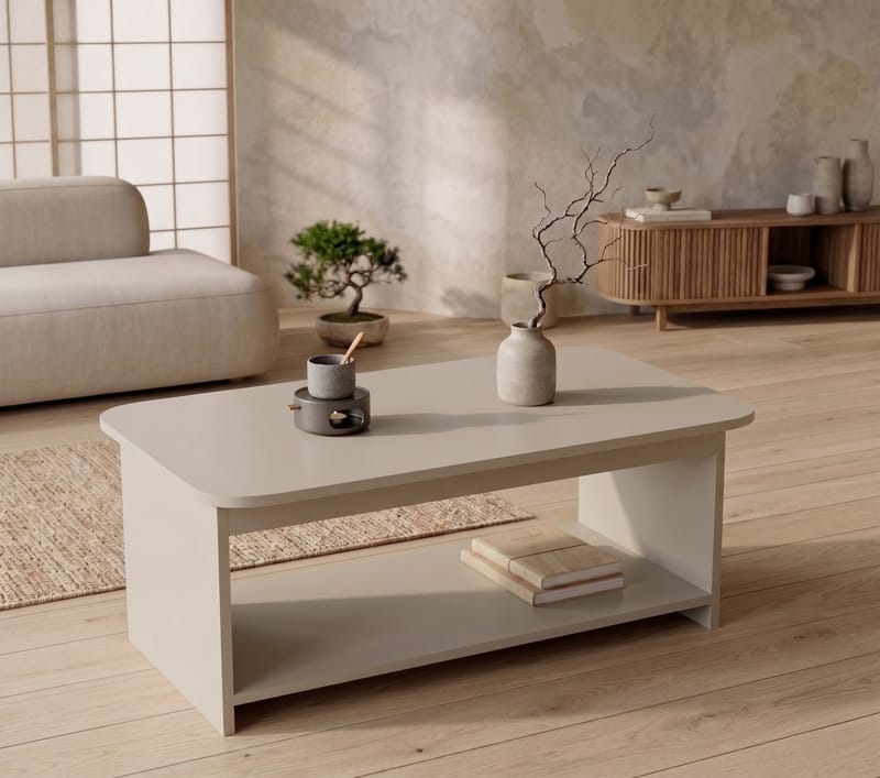 Sohvapöytä Homitis Chibo (100 x 41,8 x 50 cm) Cashmere - Huonekalut - Pöytä & ruokailuryhmä - Sohvapöytä
