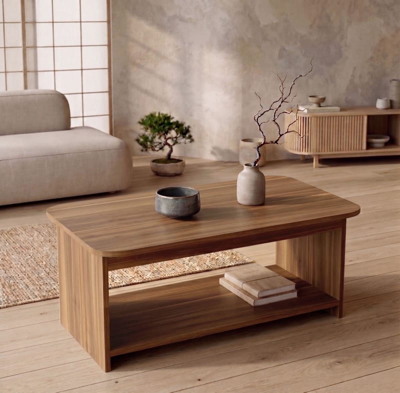 Sohvapöytä Homitis Chibo (100 x 41,8 x 50 cm) Pähkinä - Huonekalut - Pöytä & ruokailuryhmä - Sohvapöytä
