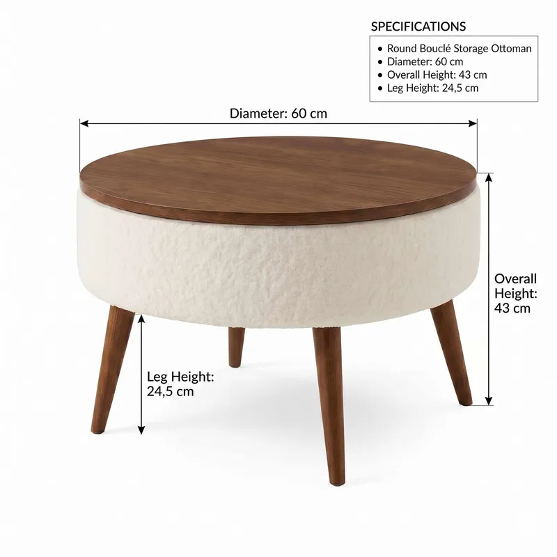 Sohvapöytä Homitis Noya Round (Ø60 x K43 cm) valkoinen pähkinä - Huonekalut - Pöytä & ruokailuryhmä - Sohvapöytä