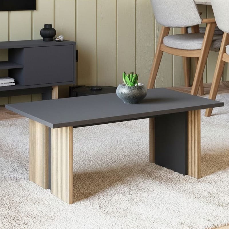 Sohvapöytä Homitis Ravello (90 x 40 x 50 cm) Lämmin tammi antrasiitti - Huonekalut - Pöytä & ruokailuryhmä - Sohvapöytä