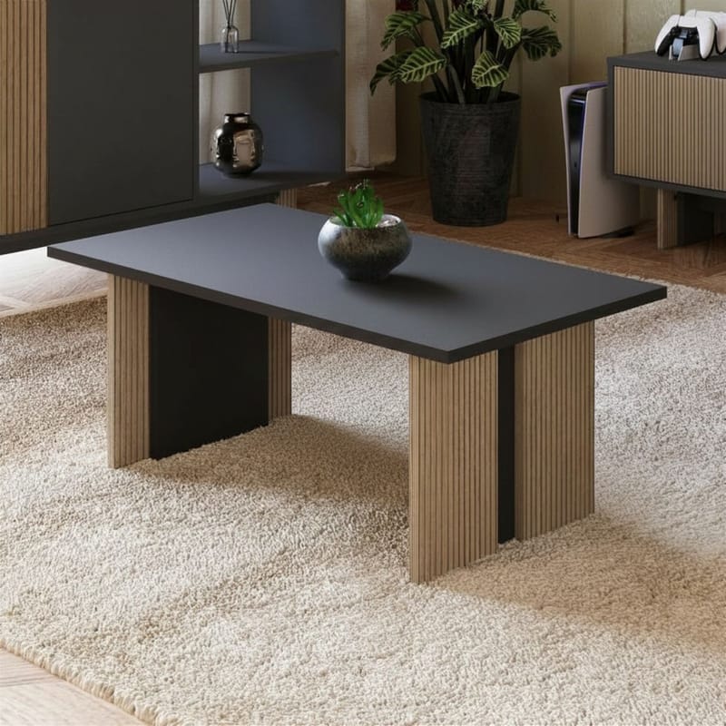 Sohvapöytä Homitis Ravello (90 x 40 x 50 cm) Lämmin tammi antrasiitti - Huonekalut - Pöytä & ruokailuryhmä - Sohvapöytä